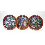 Seven Poole Pottery Medieval Calendar Plates, designed by Tony Morris and limited to a production of