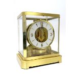 A Jaeger-Le-Coultre Atmos Gilt Brass Mantel Clock, with white chapter ring with Arabic numerals