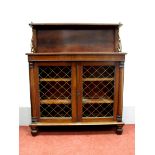 A XIX Century Regency Mahogany Chiffonier, with three-quarter gallery to upper shelf, 'S' shaped