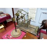 A Victorian Brass Yarn Winder, the recording gauge dial inscribed "John Nesbit, 42 Market Street,