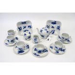 A Late XIX Century Copeland Spode Pottery Dolls House Tea Service, decorated in flo blue with