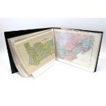 A Folio of Fifty Engraved Maps of English Counties and World Countries, some hand coloured,