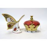 A Royal Crown Derby Paperweight, modelled as a butterfly, printed marks, dated 2016, gold stopper,