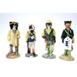 Four Beswick Pottery English Country Folk Figures, Fisherman Otter, Hiker Badger, Huntsman Fox and