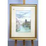 JOHN HAMILTON GLASS (Scottish, 1890-1925) (ARR) Dutch Canal Scene, watercolour, signed lower