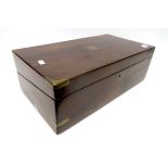 A Mid XIX Century Mahogany Writing Box, opening to reveal a leather slope, pen rest, compartment and