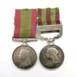 A Victorian Medal Pair, comprising Afghanistan medal 1878-80 and Indian General Service medal with