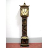 A XX Century Chinoiserie Grandmother Clock, the circular dial signed "W. Greenwood and Sons, Leeds