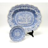 An Elkin Knight & Co. Pottery Meat Dish, of shaped oval form decorated in blue with the 'Etruscan'