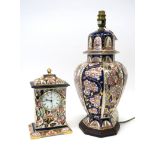 A Mason's Ironstone Pottery Table Lamp, decorated in the 'Penang' pattern with panels of flowers,