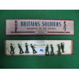 Britains Lead Figure Set No. 1858 'British Infantry In Full Battle Dress', comprising officer,