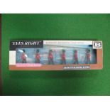 A Boxed Britains #7228 "Eyes Right" Plastic Scots guards Marching At the Slope With Officer (Six