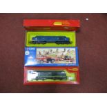 Two "OO" Scale Model Railway Diesel Locomotives, by Hornby. One Class 35 Hymek in green and one