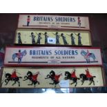 Two Britains Lead Figure Sets No. 312 Grenadier Guards (Winter Overcoats), comprising 7 guards and