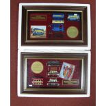Two Matchbox Models of Yesteryear Framed Diecast Display Cabinets, Preston tramcar, no 2514, 'Swan