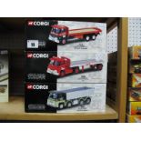 Three 1/50th Scale Model Diecast Lorries By Corgi, Guy Warrior and Invincible. All boxed and