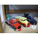 Three 1/50th Scale Model Diecast Heavy Haulage Tractor Units By Corgi, unboxed. Includes Scammell