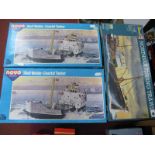 Three Boxed Plastic Model Trawler Kits, comprising of Revell # 05204 1/42nd Scale North Sea