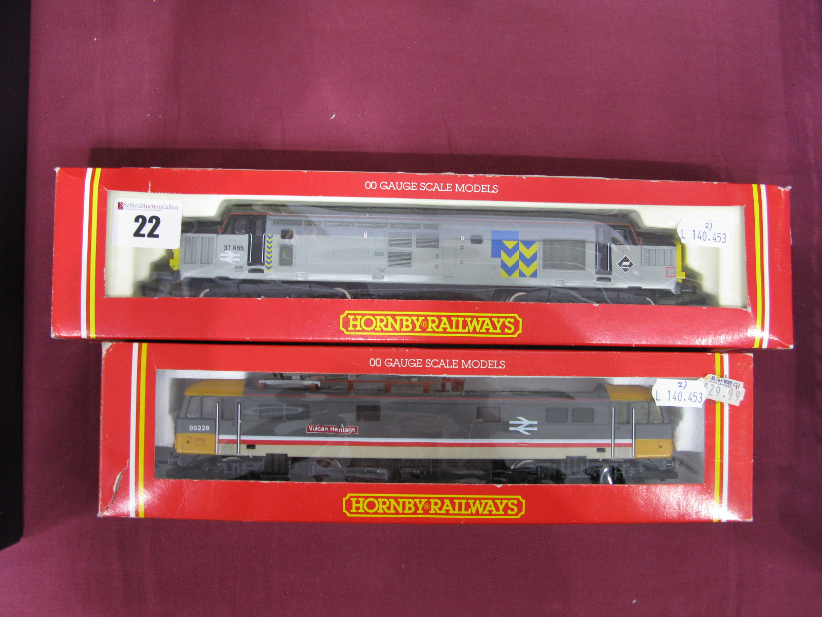 Two Boxed Hornby "OO" Gauge Outline Electric and Diesel Electric Locomotives, # R243 Class 37 Diesel