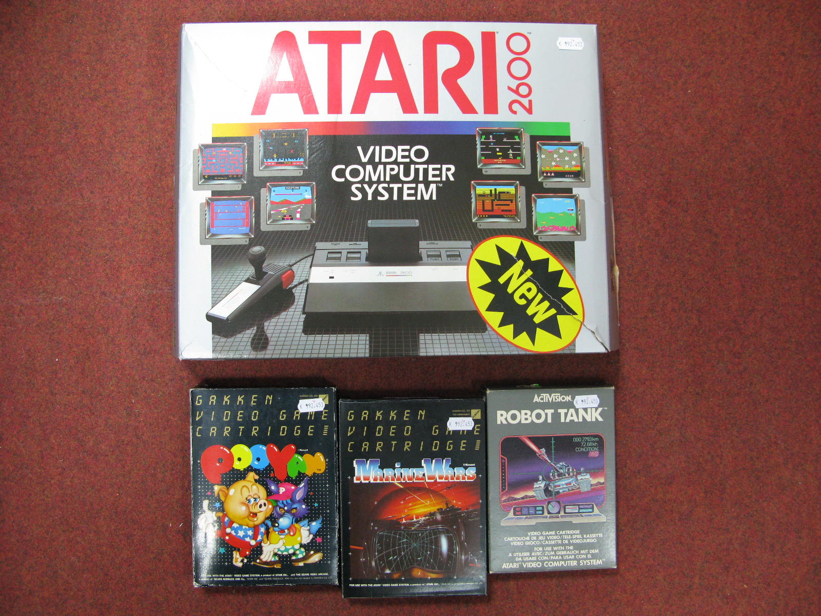 A Boxed Atari 2600 Video Computer System Gaming Console S/N 384 AI 0010844 (Cira 1986), power