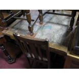 A 1930's Oak Draw Leaf Dining Table, (top marked).