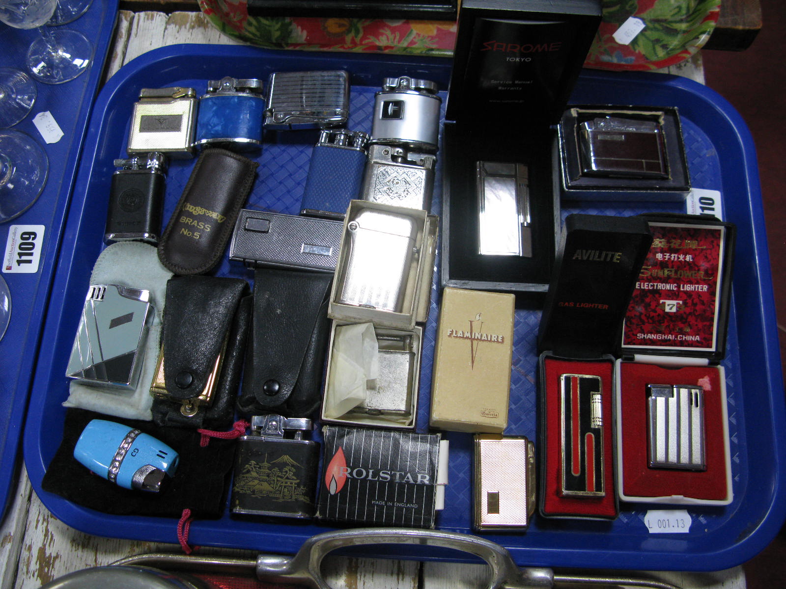 Lighters - Omega, Averlite, Colibri, Ronson and others:- One Tray