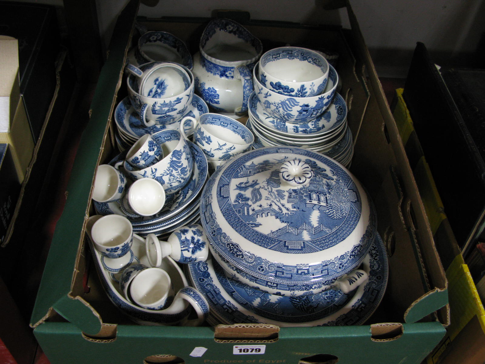 Wedgwood 'Willow' Table Ware of Approximately Fifty Pieces, three Adams castle scenery jugs:- One