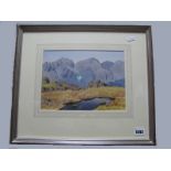 Philip Macleod-Coupe (Cumbrian Artist), The Scafells From Above Eskdale, watercolour, signed and