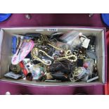 A Mixed Lot of Assorted Costume Jewellery, including earrings, beads, chains, etc:- One Box