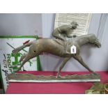 A Copper Horse And Jockey Weather Vaine, purportedly from the old clock tower at Doncaster