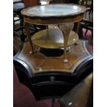 A Reproduction Mahogany Book Table, concave octagonal sides featuring four drawers and book