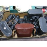 Six Pairs of Binoculars including Prinz 7x50, Priuz 10x50, Pinlux 7x50, Regent 10x50 etc:- One Box