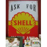 A Shell 'Ask For Motor Oil' Sign.