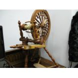 A Later XX Century Hardwood Spinning Wheel, 53cm wheel diameter.