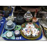 Noritake Hors D'oeuvres, Kutani spill vase, cloisonné ware, etc, (damages).