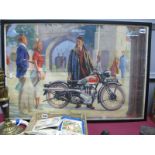 A 1930's 'Ariel' Motorbike Showroom Poster, chromolithograph, 'W. Krogman Chandler' printed to the