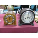 Two Smiths Dome Cased Eight Day Mantel Clocks.