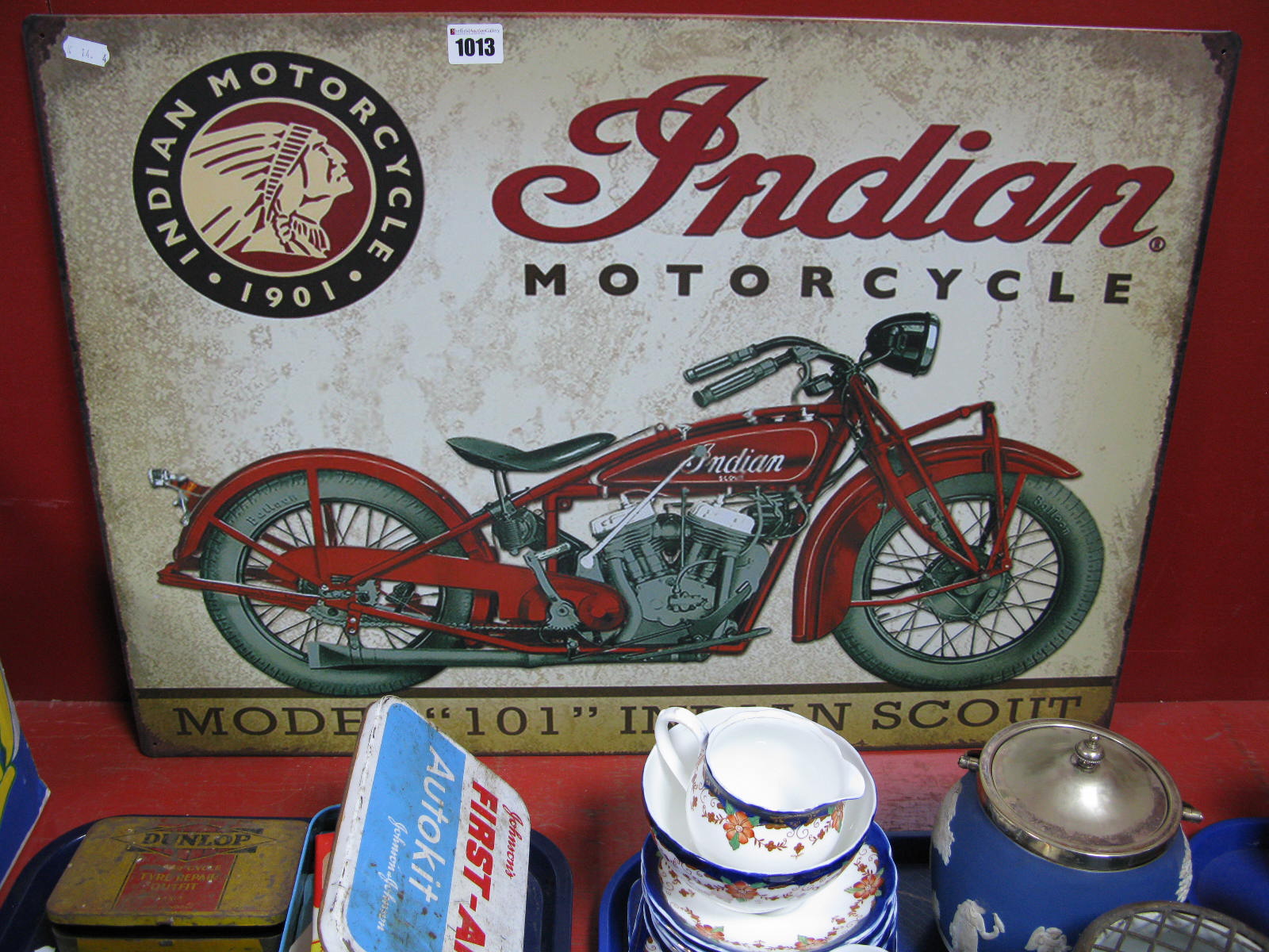 An Indian Motor Cycle Wall Sign.