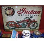 An Indian Motor Cycle Wall Sign.
