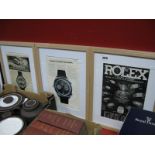 Black Cat and Players Cigarette Card Collections; Rolex advertising prints and mahogany display