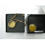 A 9ct Gold Ladies Wristwatch Case, (lacking movement/dial); together with another ladies