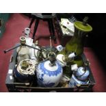 Oriental, Danm style, Alabaster and Other Table Lamps:- One Box