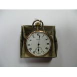 Waltham USA; A 9ct Gold Cased Openface Pocketwatch, the signed dial with black Roman numerals and