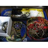 A Mixed Lot of Assorted Bead Necklaces, pendants on chains, Oris, Sekonda and other ladies