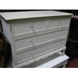 A White Painted Chest of Drawers, with a moulded edge, two small drawers and two long drawers, on