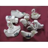 Sheffield Crested Ware to include Arcadian W.W.I Nurse Attending Soldier, 'dispatch rider',