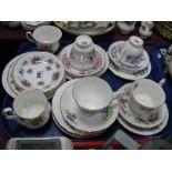 Royal Albert "Violetta" Trio, Royal Albert "Praine Rose" trio, Royal Albert Lavender Rose" trio,