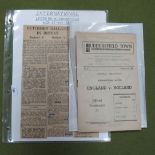 1946 At Huddersfield England V. Holland Sixteen Page Programme, dated 27th November 1946 (rusty