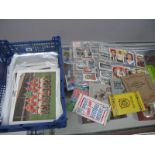 Sixteen Large Format Typhoo Team Cards, Soccer Bubble Gum, Sun, Wizard, Topical Times and other