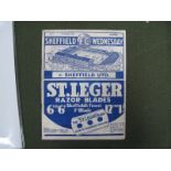 1938-9 Sheffield Wednesday V. Sheffield United F.A Cup Dated 4th March 1939, (tape to inner